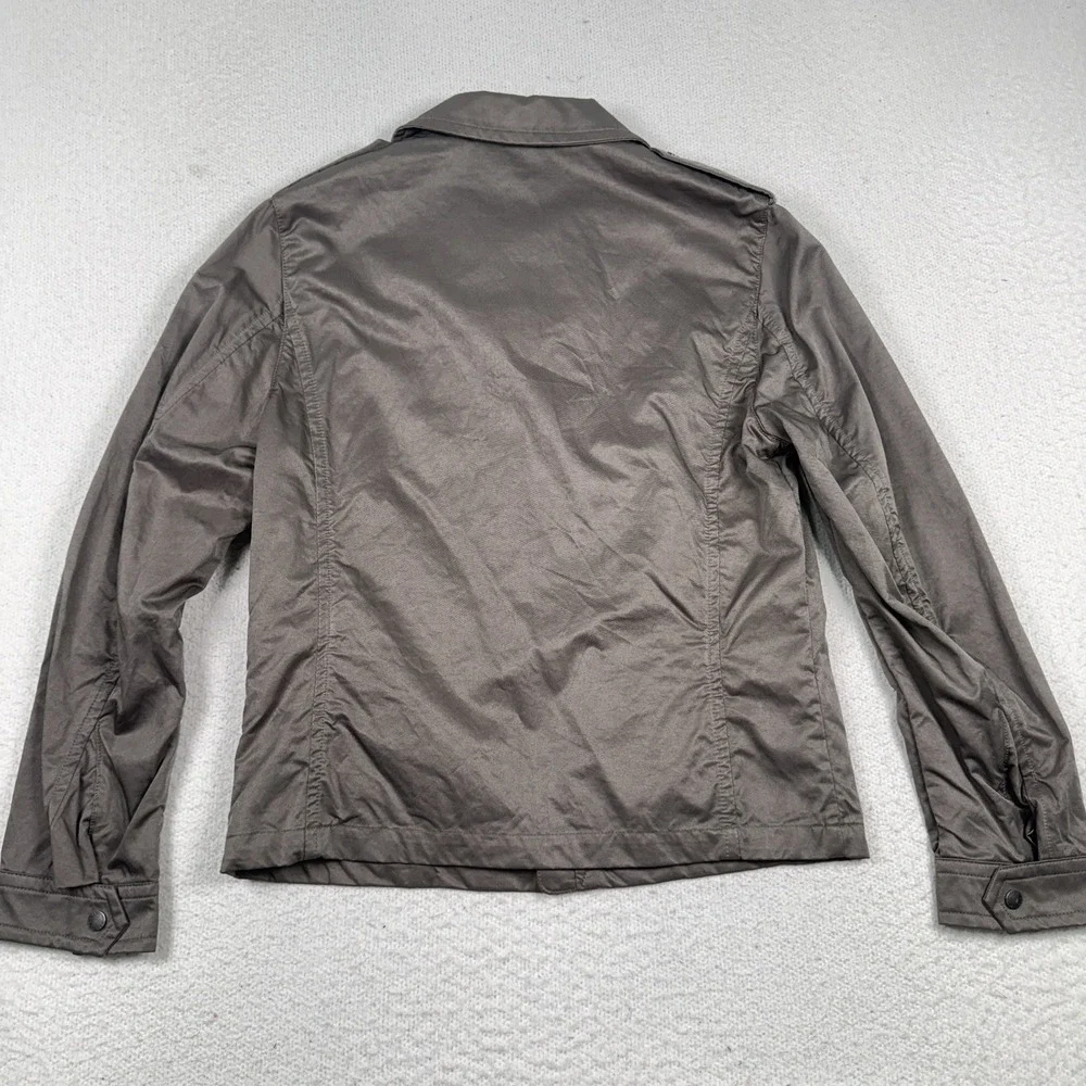 Banana Republic Cotton Military Jacket Mens Small Full Zip Utility Pockets Lined